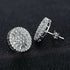 Baguette 18K White Gold Plated Round Cut Cubic Zircon Men Women Cluster Earrings